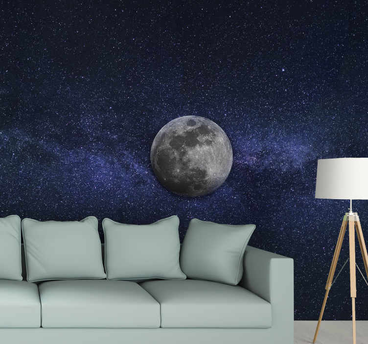Space wall mural celestial moon landscape - TenStickers