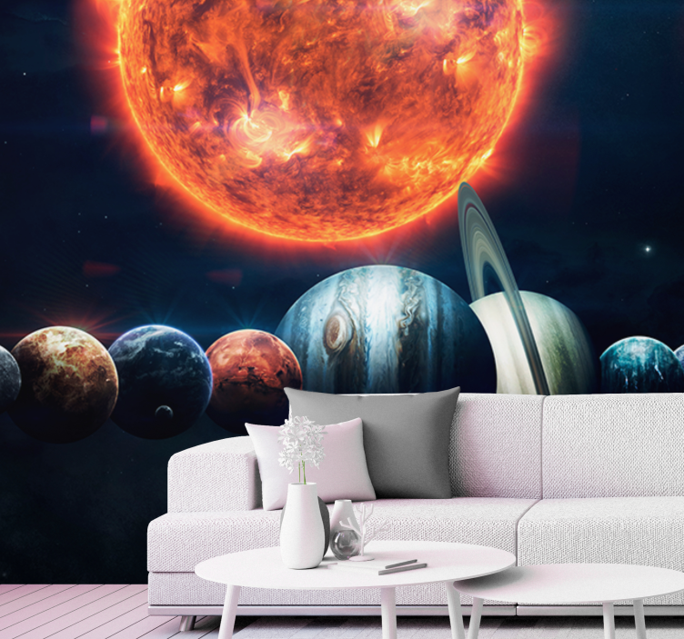 Space wall mural celestial planetary system - TenStickers
