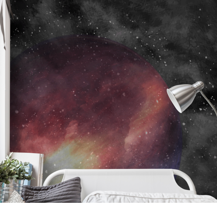 Space wall mural celestial purple sphere - TenStickers