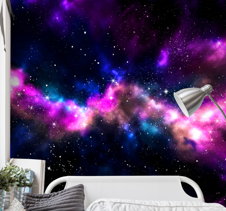 Space wall mural cosmic nebula landscape - TenStickers