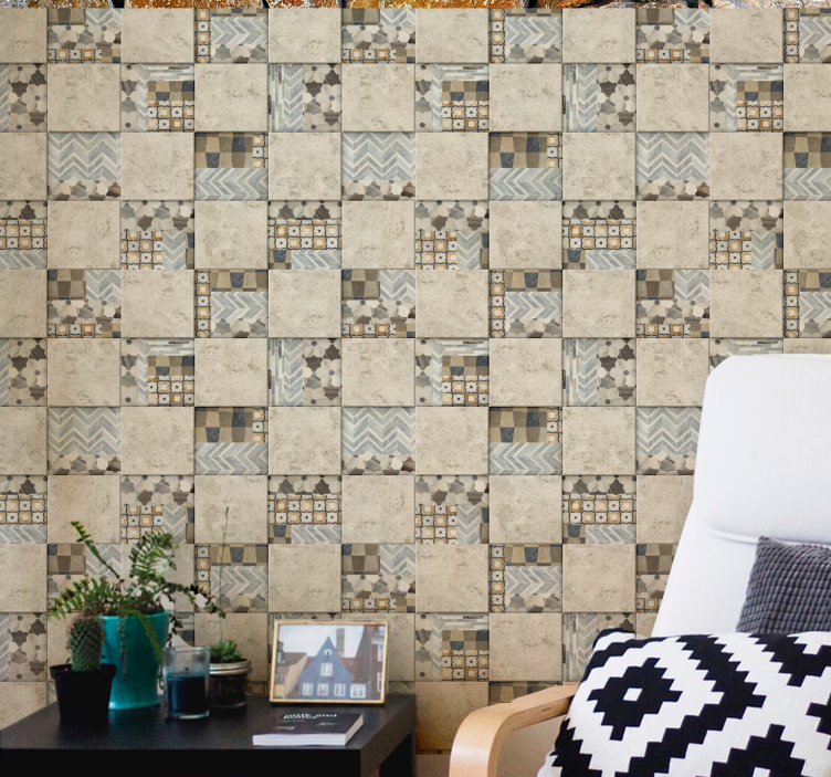 Stone tile stone wall mural - TenStickers