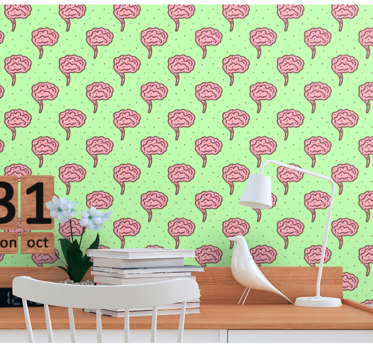 Stylized Brain Blooms flower wall mural - TenStickers