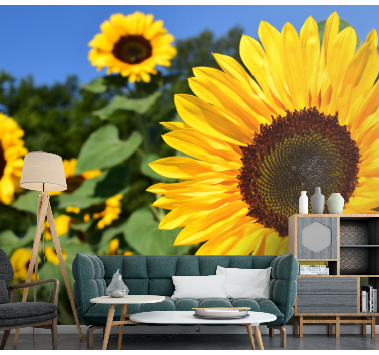 Sunflower beauty flower wall mural - TenStickers