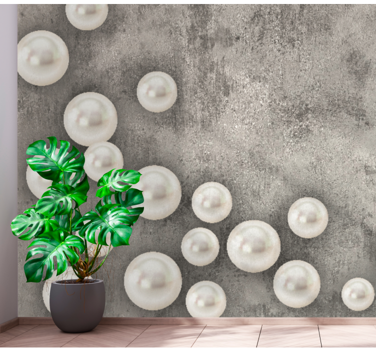 Texture wall mural delicate pearl arrangement - TenStickers