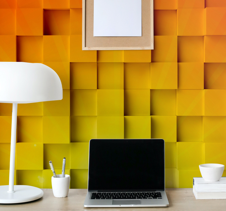 Texture wall mural geometric cube design - TenStickers