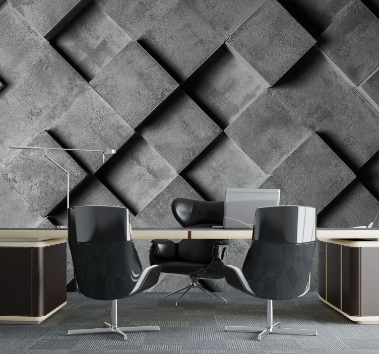 Texture wall mural geometric grey pattern - TenStickers