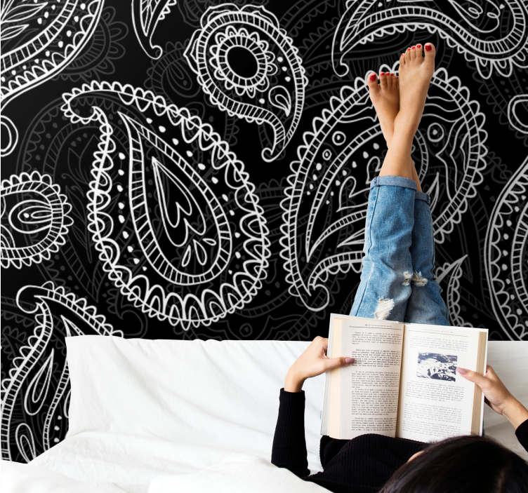 Texture wall mural intricate paisley designs - TenStickers