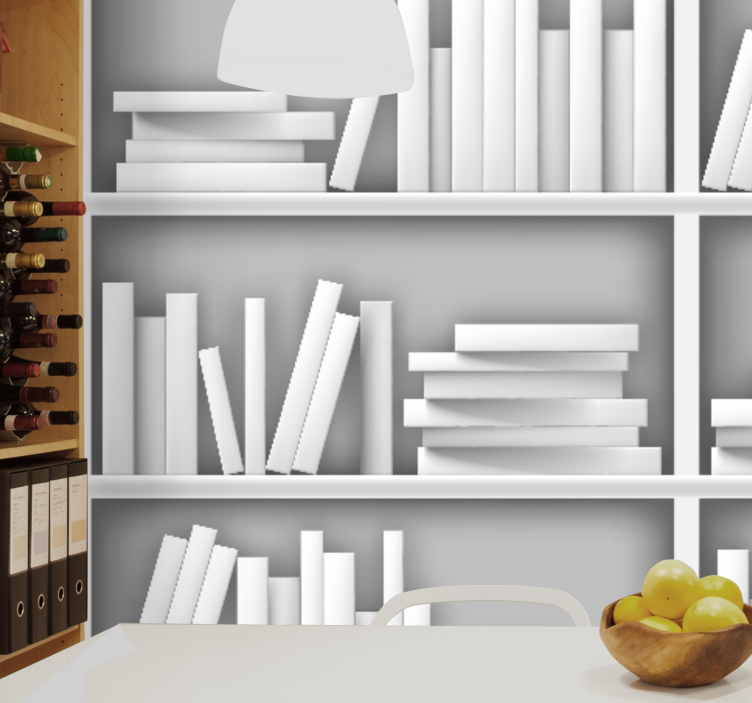 Texture wall mural minimalist book shelves - TenStickers