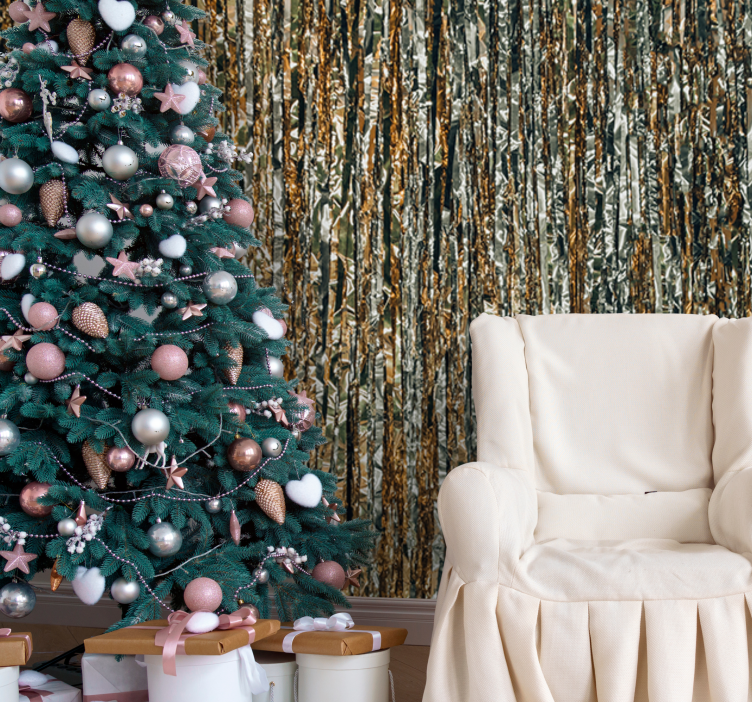 Texture wall mural shimmering metallic stripes - TenStickers