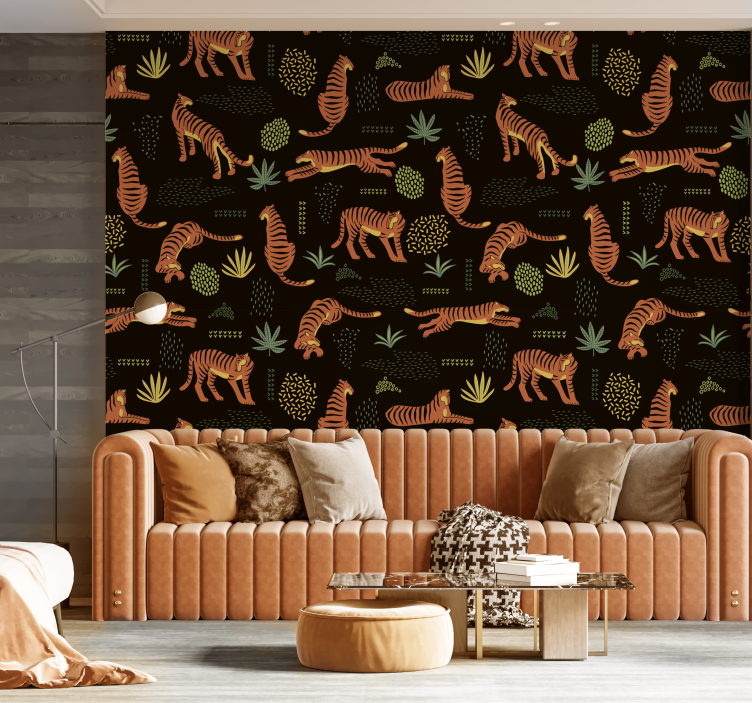 Tiger Pattern animals wall mural - TenStickers