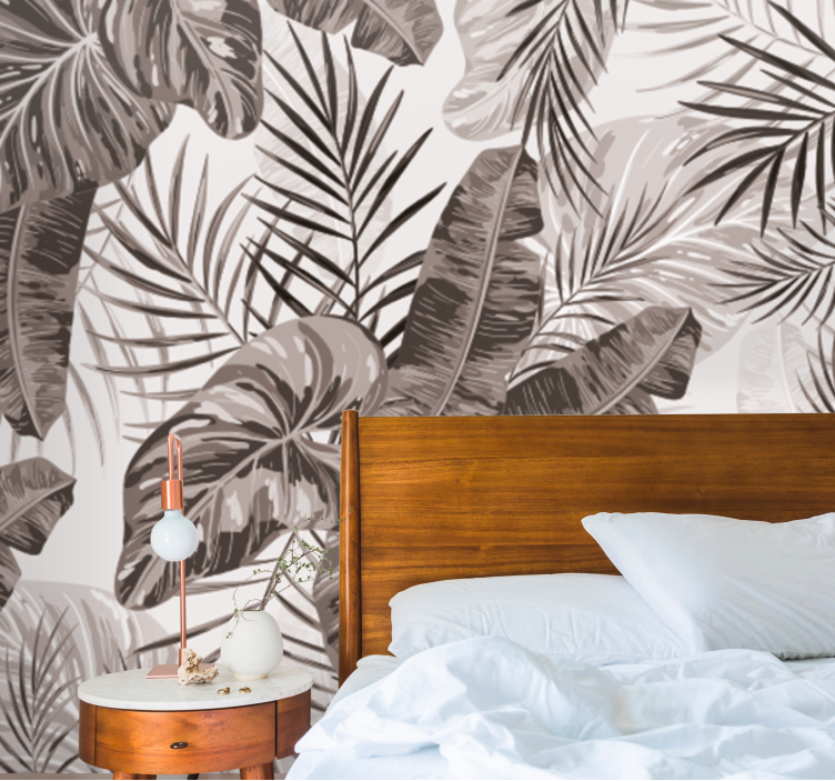 Tropical Leaf Motif wall mural nature - TenStickers