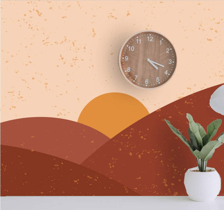 Twilight above peaks landscape wall mural - TenStickers