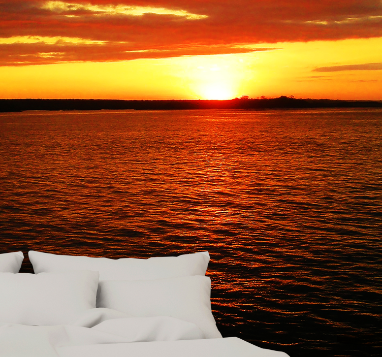 Twilight above the ocean landscape wall mural - TenStickers