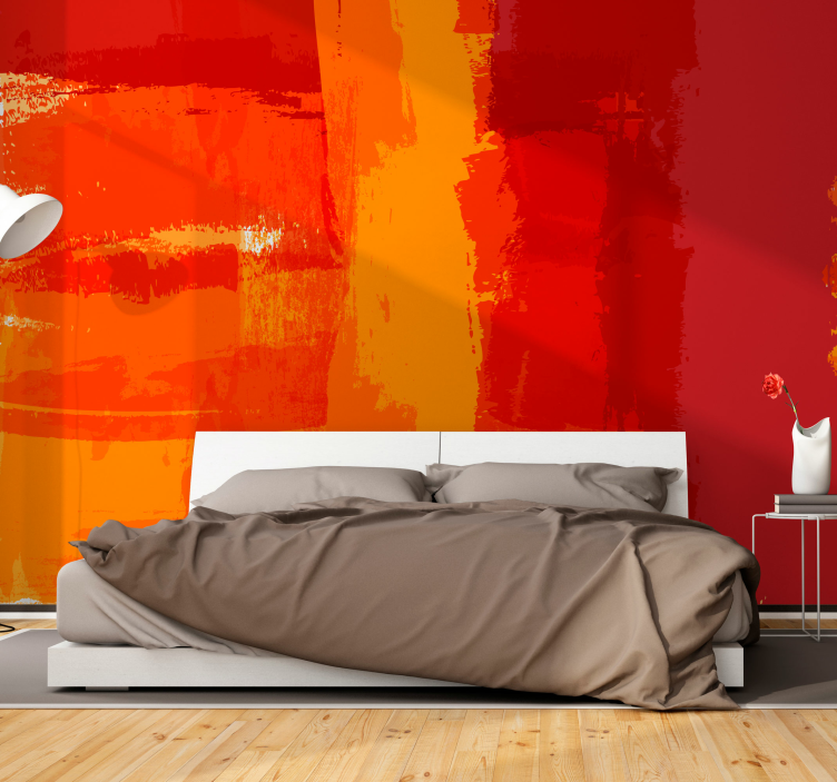 Vibrant Brush Strokes abstract wall mural - TenStickers