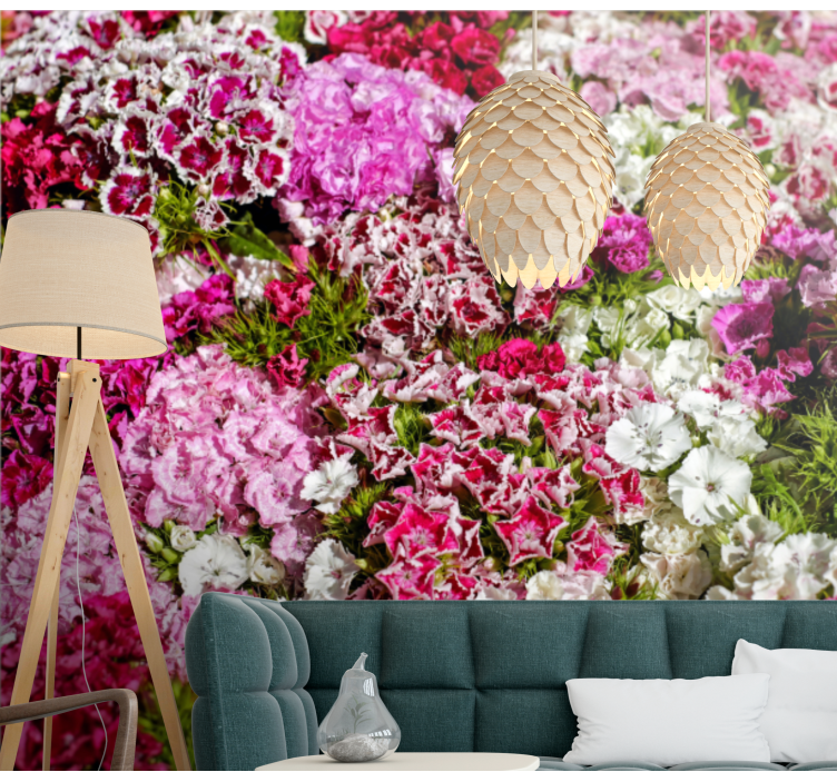Vibrant floral garden flower wall mural - TenStickers