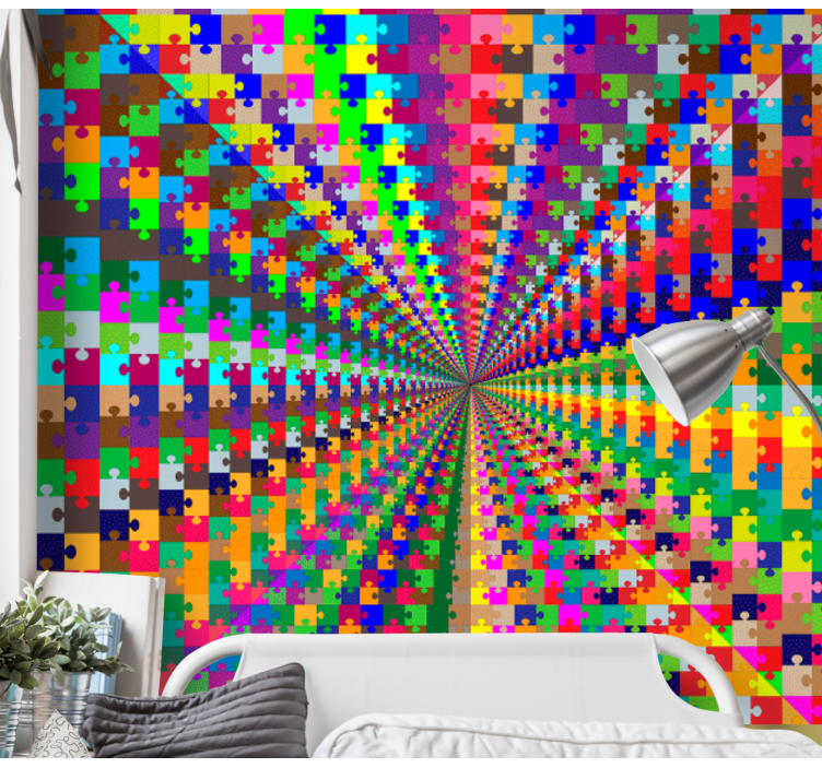 Puzzle explosion wall mural 3d - TenStickers