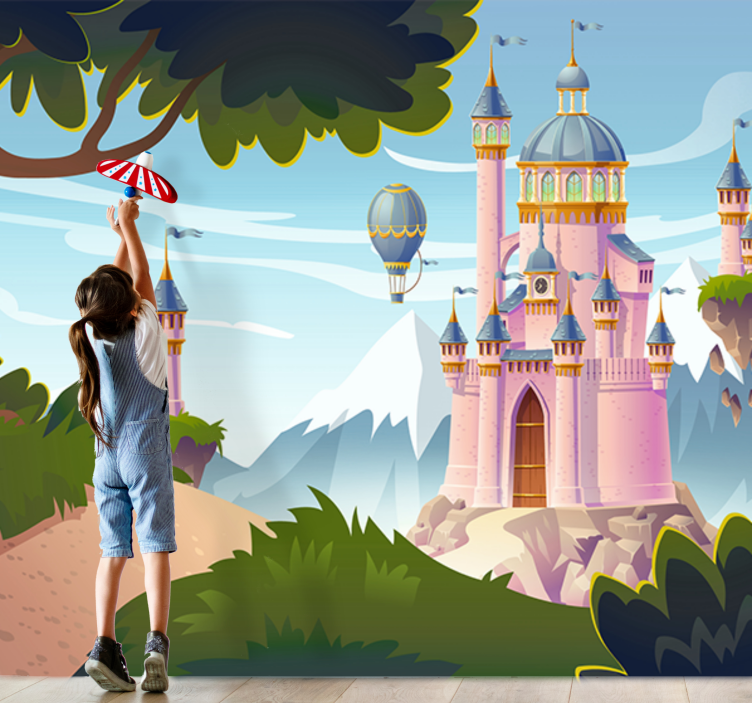 Wall mural fantasy castle adventure scene - TenStickers