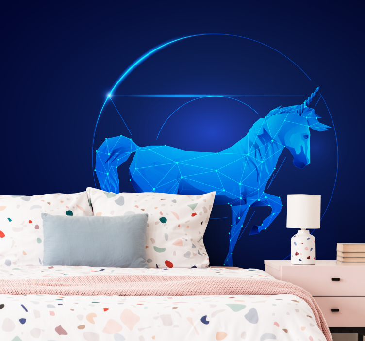 Wall mural fantasy geometric unicorn art - TenStickers
