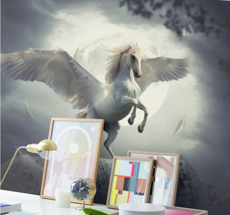 Wall mural fantasy of a flying unicorn - TenStickers