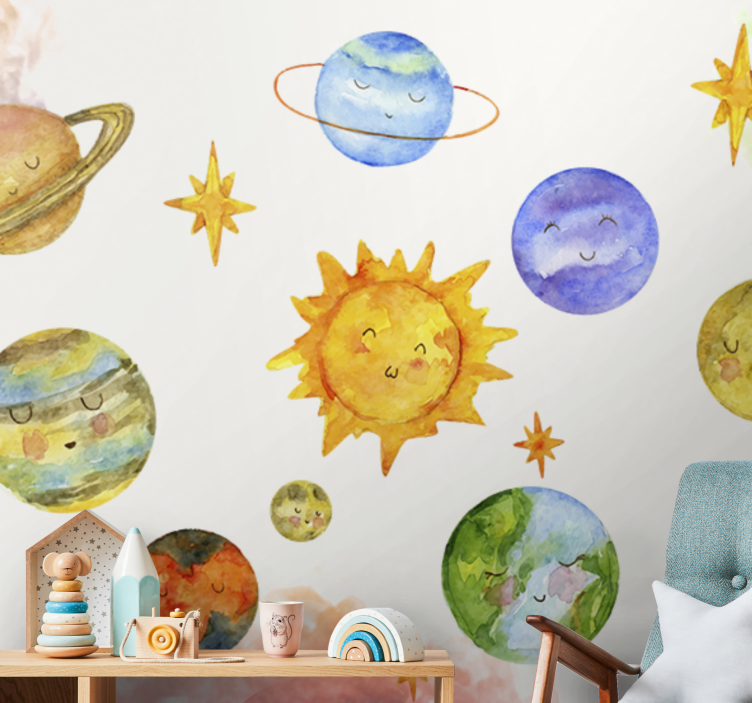 Wall mural fantasy playful celestial bodies - TenStickers