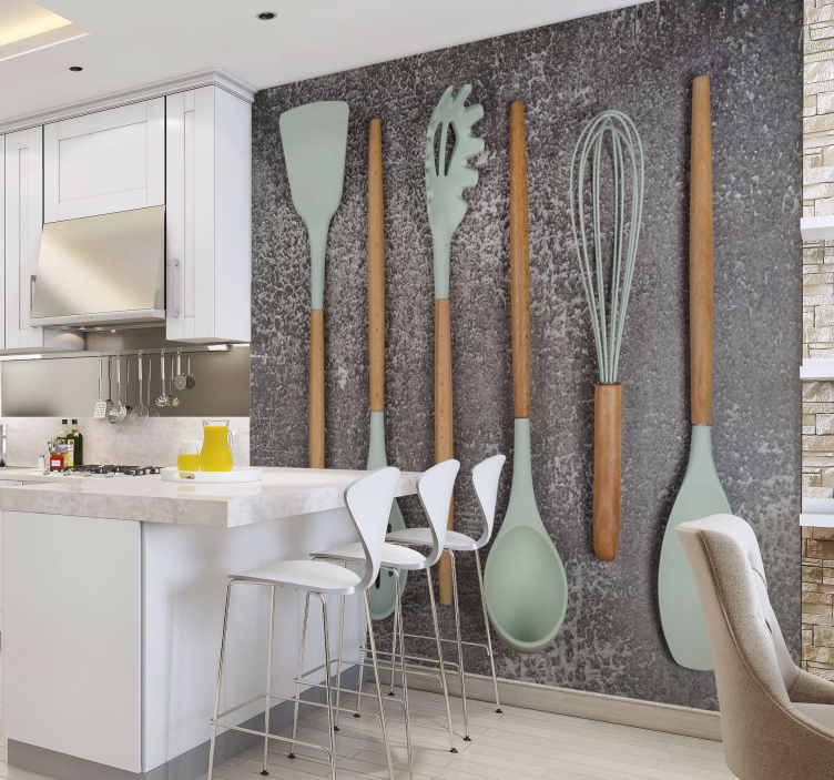Wall mural kitchen functional kitchen tools - TenStickers