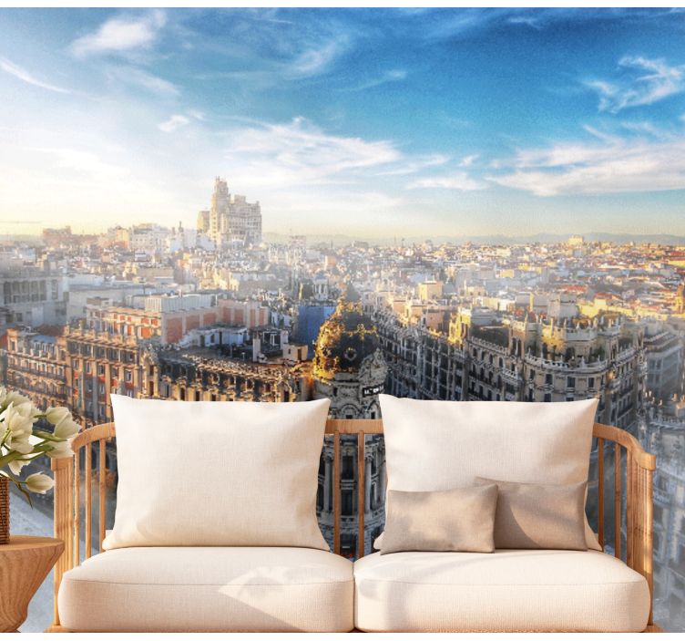 Wall mural madrid madrid cityscape view - TenStickers