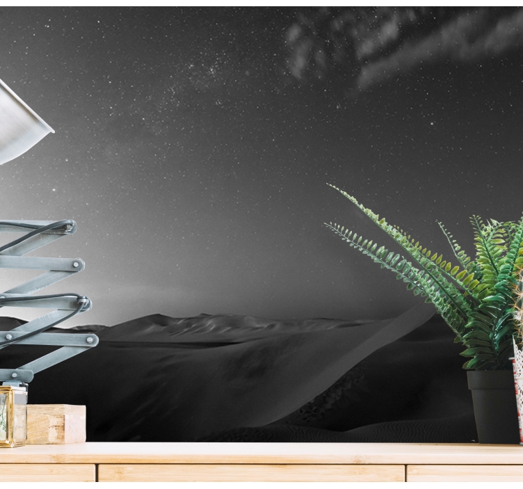Wall mural mountain desert dunes at night - TenStickers