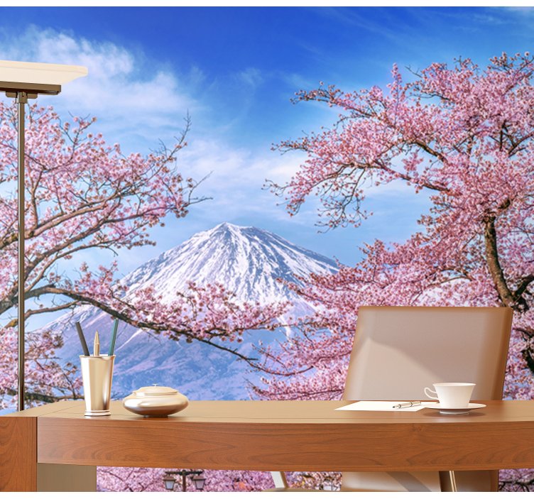 Wall mural nature cherry blossom landscape - TenStickers