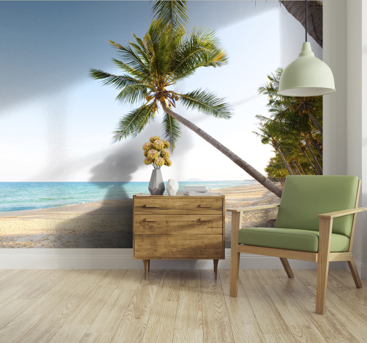 Wall mural nature coastal palm scene - TenStickers