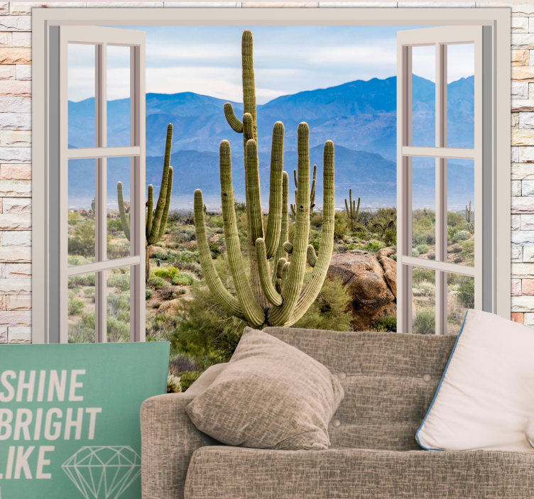 Wall mural nature desert cactus landscape - TenStickers
