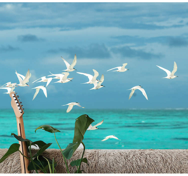 Wall mural nature flying birds scene - TenStickers