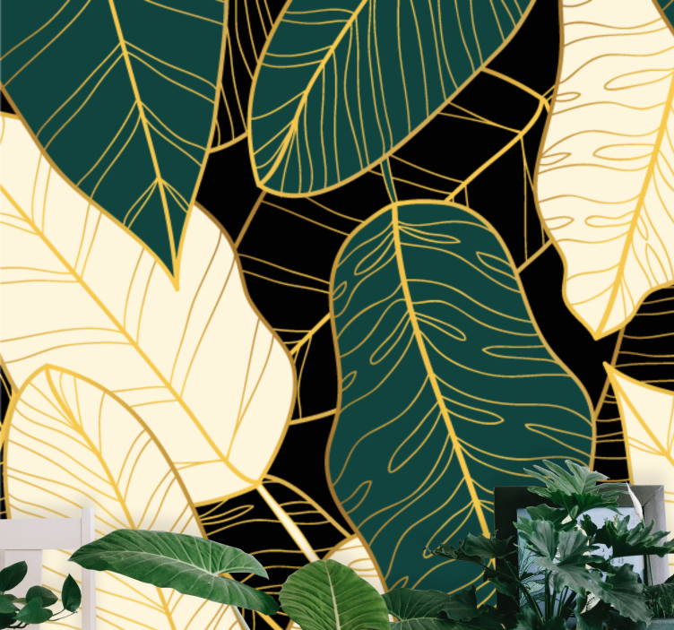 Wall mural nature leaf pattern design - TenStickers