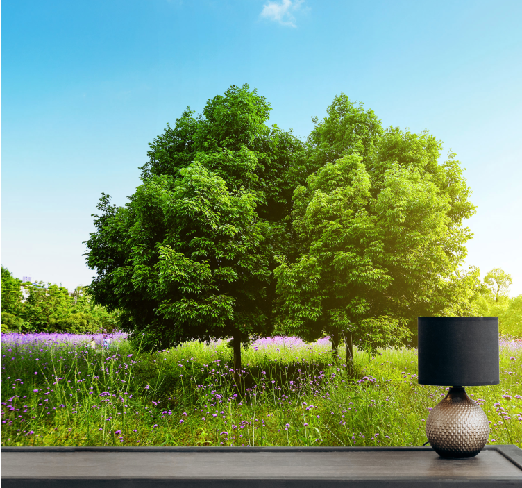 Wall mural nature lush green trees - TenStickers