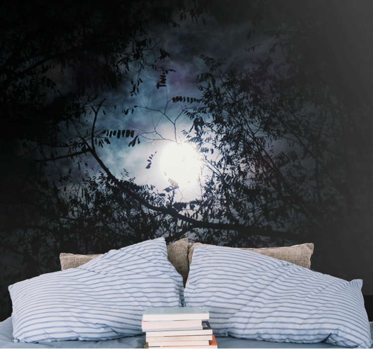 Wall mural nature moonlit branches - TenStickers