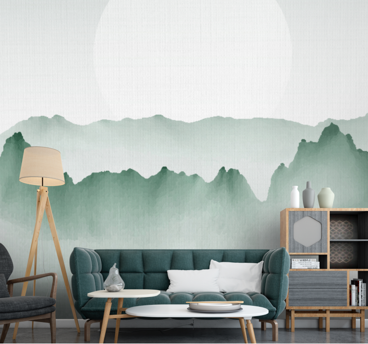 Wall mural nature mountain silhouette design - TenStickers