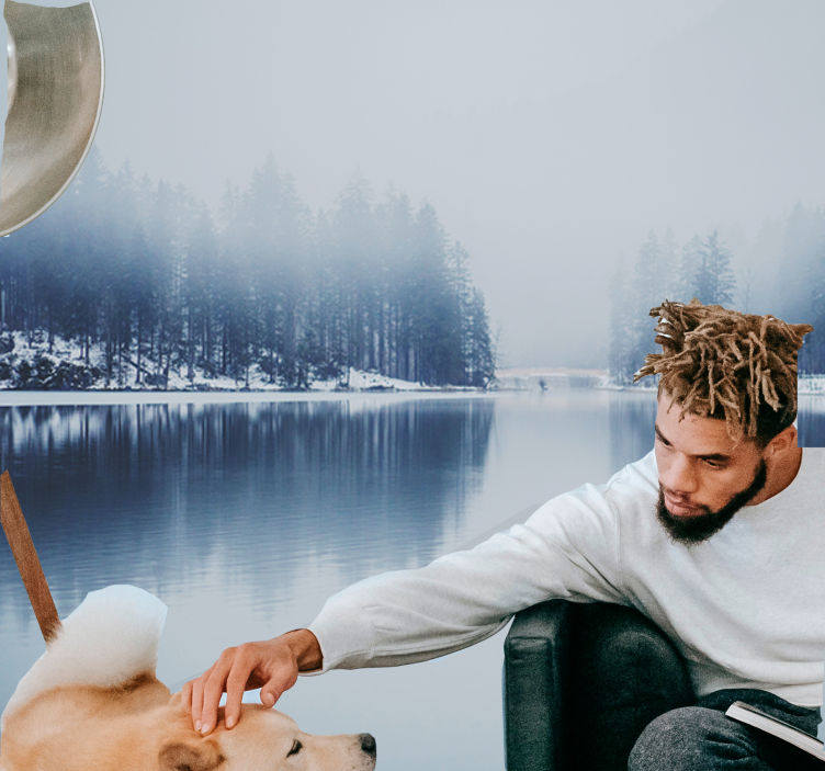 Wall mural nature serene lakeside view - TenStickers