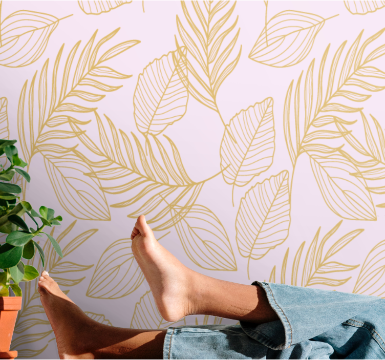 Wall mural nature sophisticated leaf designs - TenStickers