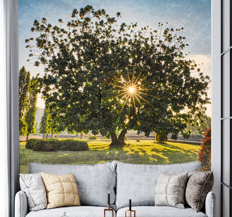 Wall mural nature sunny tree view - TenStickers
