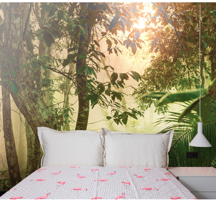 Wall mural nature sunny woodland scene - TenStickers
