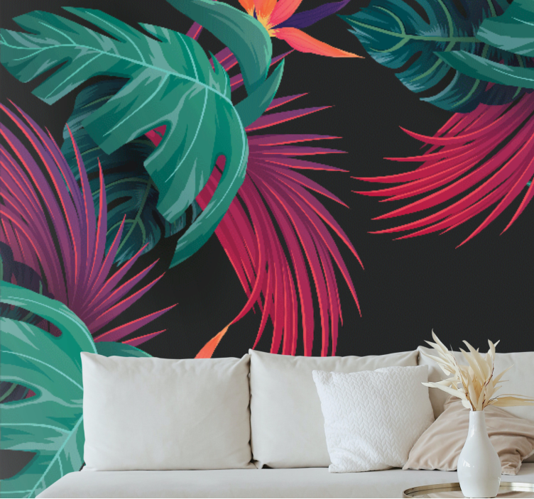 Wall mural nature tropical leaf arrangement - TenStickers