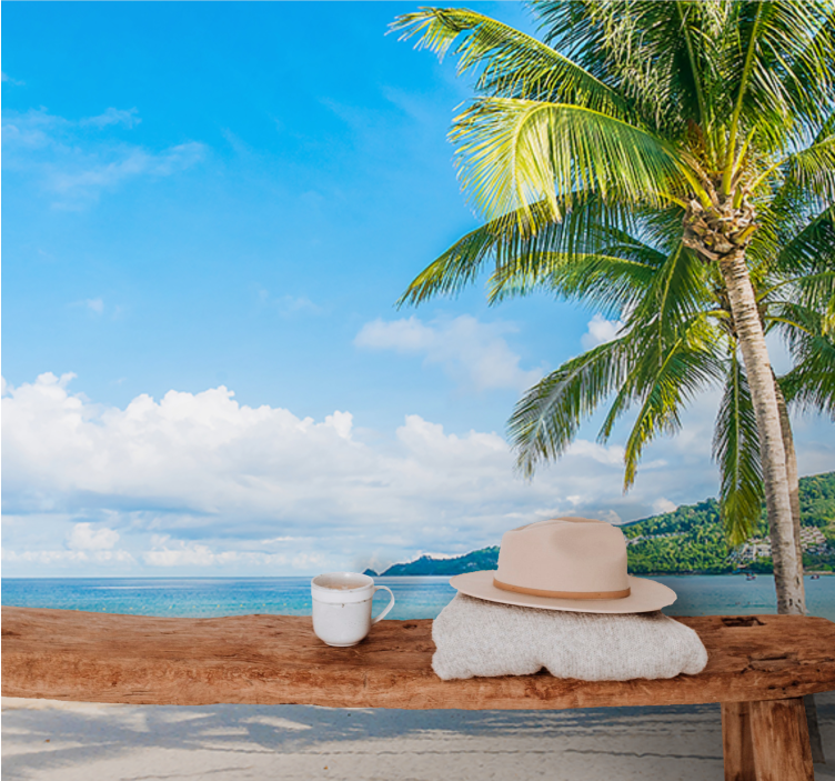 Wall mural nature tropical shore retreat - TenStickers