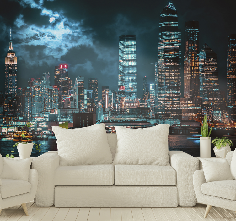 Wall mural new york cityscape nightscape - TenStickers