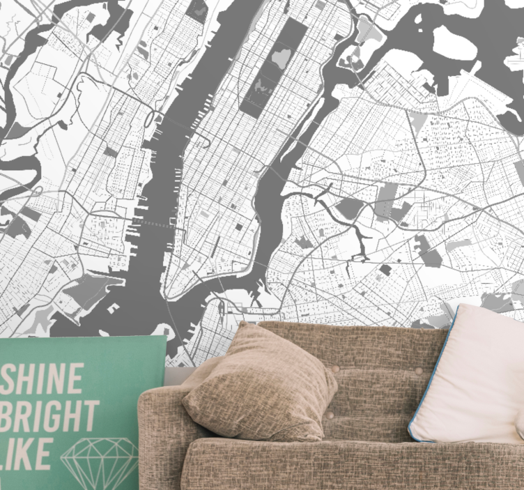Wall mural new york detailed map of new york - TenStickers