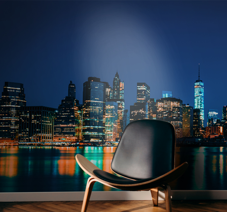 Wall mural new york new york skyline at night - TenStickers