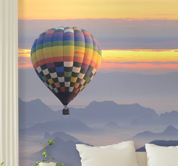 Wall mural vehicle aerial balloon adventure - TenStickers
