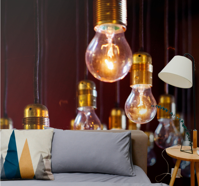 Wall mural vehicle edison bulb cluster - TenStickers