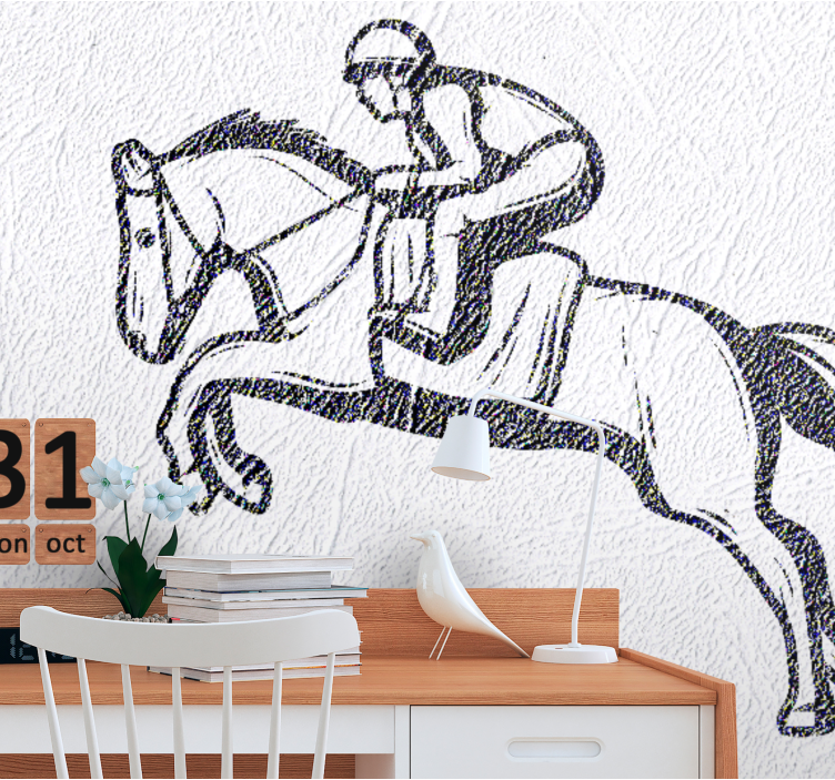 Wall mural vehicle horse riding jump - TenStickers