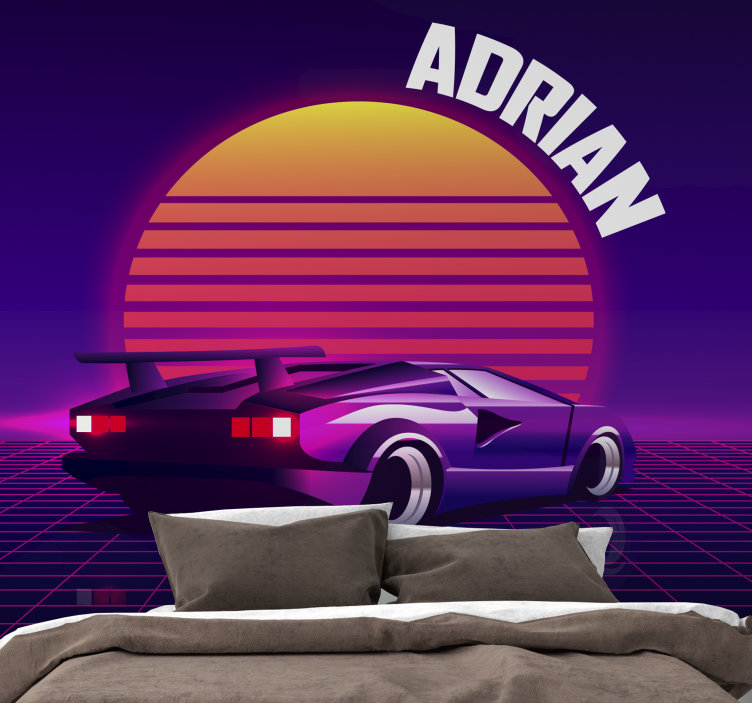 Wall mural vehicle retro racing car - TenStickers