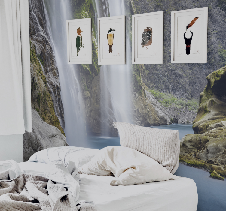 Wall mural waterfall serene waterfall view - TenStickers