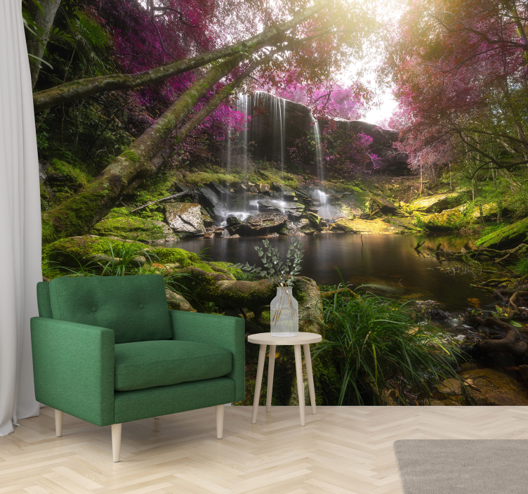 Wild jungle with waterfall  Forest Wall Mural - TenStickers